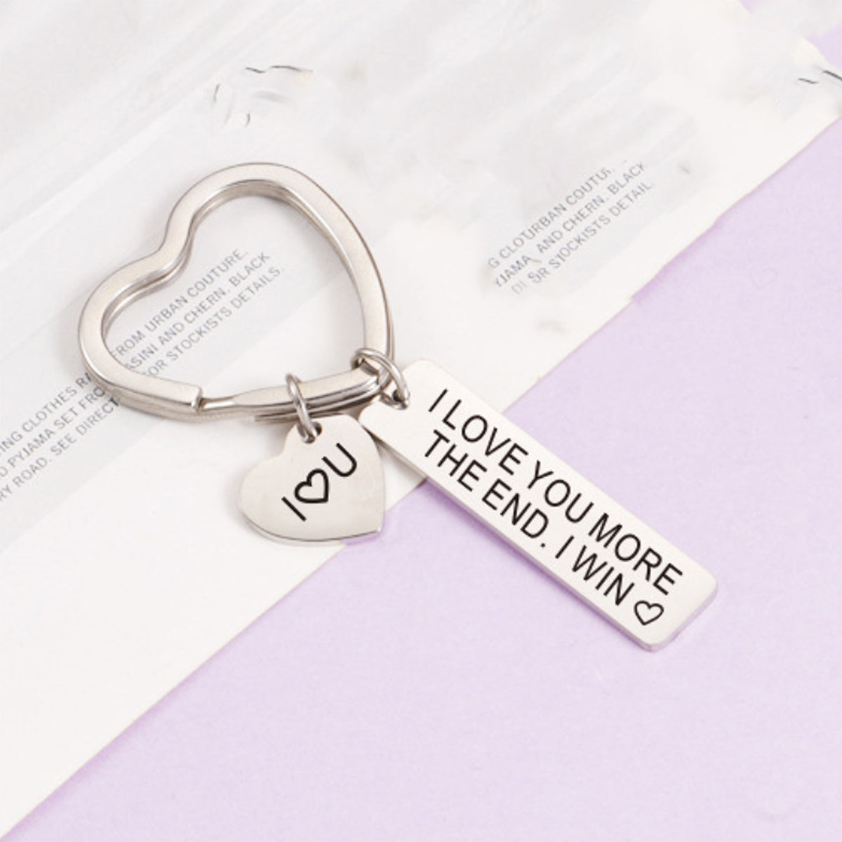 SUPSRC51 Stainless Steel Keychain With Heart Circle