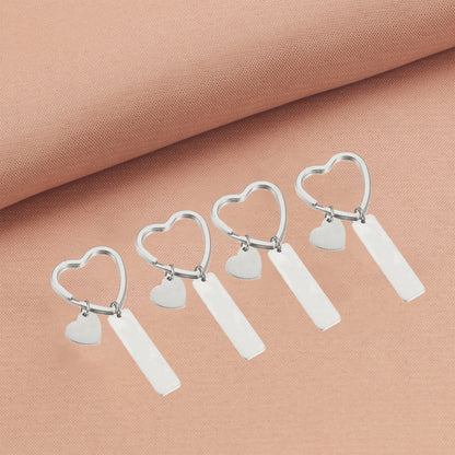SUPSRC51 Stainless Steel Keychain With Heart Circle