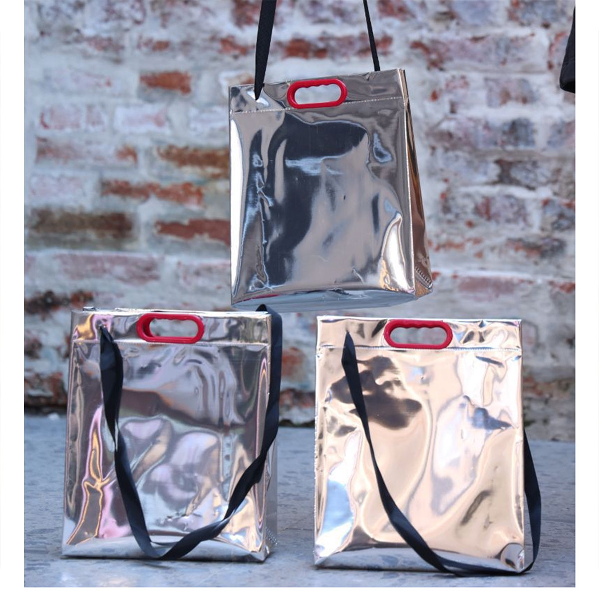 SUPSRC88 Silver Laser Reusable Gift Bag