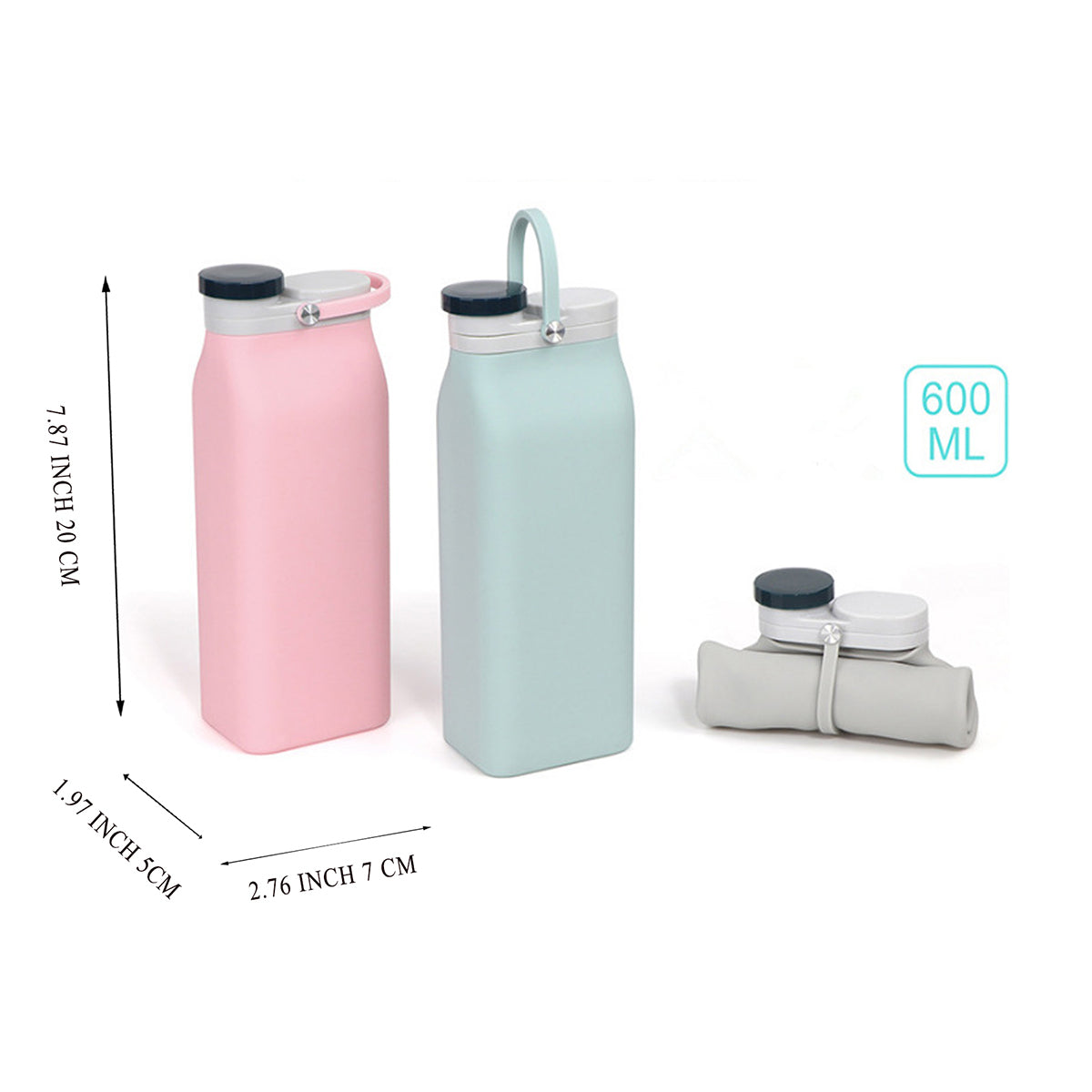 SUPSRC91 19 oz. Silicone Folding Sport Bottle